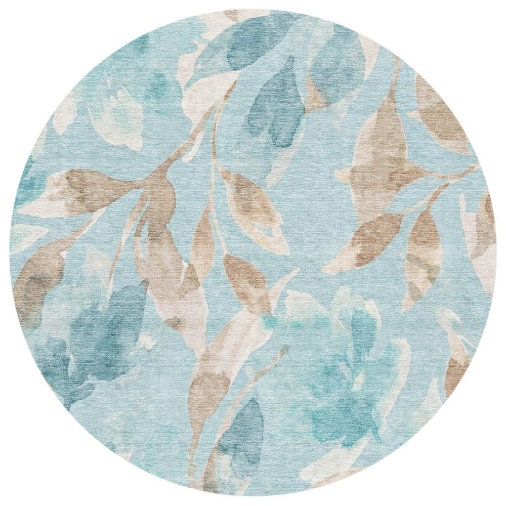 Chantille Machine Washable Indoor/Outdoor Abstract ACN2960 Spa 8 ft. x 8 ft. Round Rug price history on PriceWatchPro