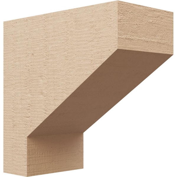 Ekena Millwork 7-in. x 14-in. x 14-in. Series 1 Classic Clemmons Rough Cedar Woodgrain Timberthane Polyurethane Corbel, Primed Tan