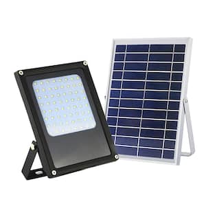 Solar Powered 6-Watt Black Outdoor Integrated LED Landscape Flood Light with Bright Selectable for Safety and Decoration