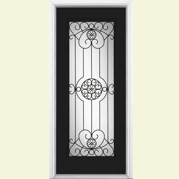 Masonite Santa Maria Full Lite Painted Steel Prehung Front Door with Brickmold-DISCONTINUED