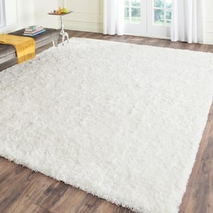 Malibu Shag White 8 ft. x 10 ft. Solid Area Rug