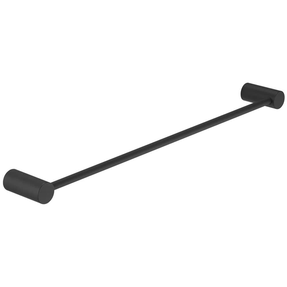 24 in. Modern Wall Mounted Single Bathroom Towel Bar Holder Rack Bath Accessories Hanger in Matte Black price history on PriceWatchPro