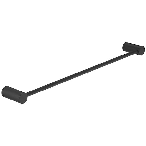 24 in. Modern Wall Mounted Single Bathroom Towel Bar Holder Rack Bath Accessories Hanger in Matte Black