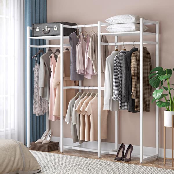 Tribesigns Cynthia White Freestanding Garment Rack Closet
