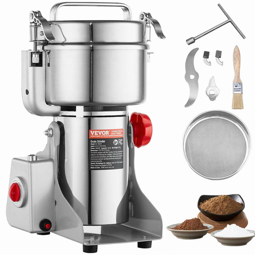 VEVOR High-Speed Stainless Steel Electric Grain Mill Grinder