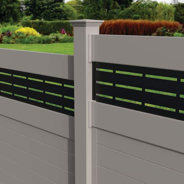 Gray Vinyl Fence Transition Post Bracket