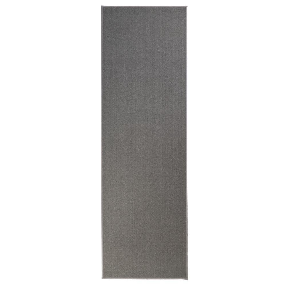 RugStylesOnline Custom Size Runner Rug Solid Gray 26 in. W x 144 in. L ...