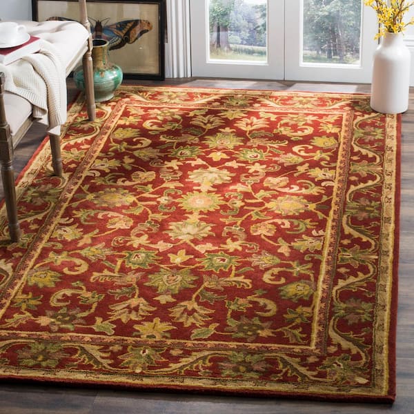 Antiquity Red Doormat 2 ft. x 4 ft. Border Area Rug