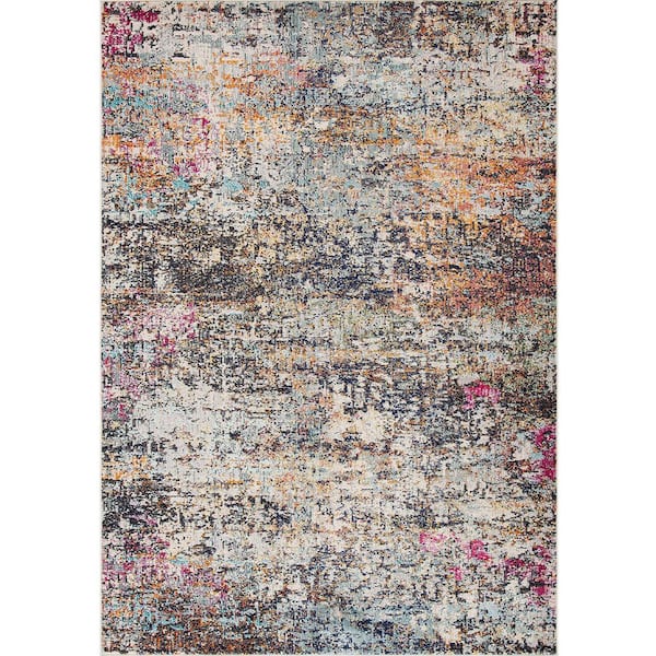 Unbranded Black Polypropylene 6 ft. x 9 ft. Oriental Indoor Area Rug