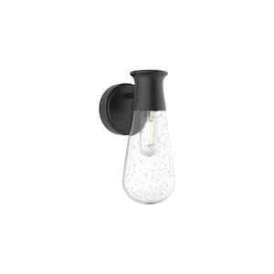 Marcel 5-in 1-Light 60-Watt Clear Bubble Glass/Textured Black Exterior Wall Sconce
