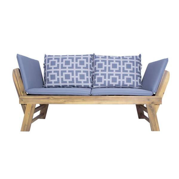 HomeRoots Shelly 24 in. Brown Wood Bench without Storage