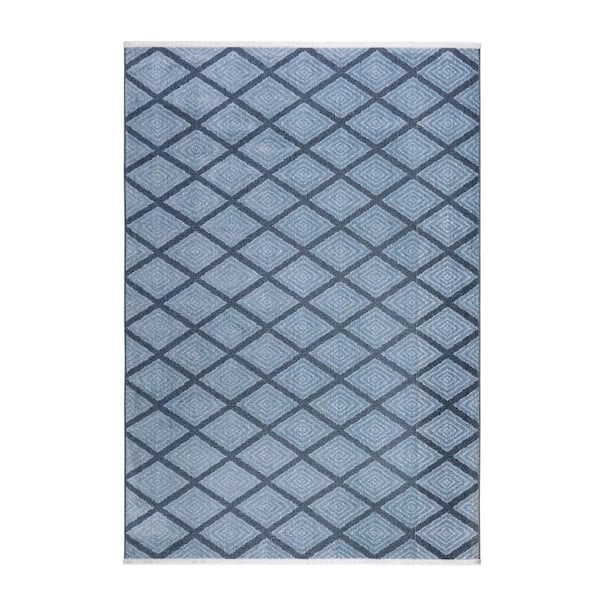 TOWN & COUNTRY LIVING Everyday Rein Solid Diamond Blue 5 ft. x 7 ft. Machine Washable Area Rug