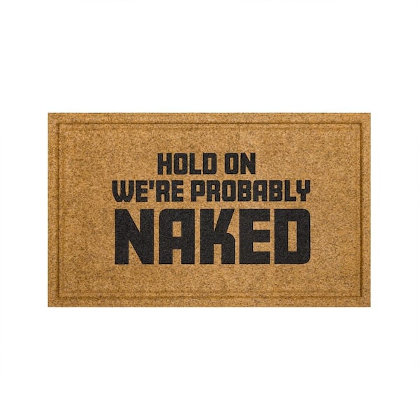 Mohawk Home Hold On Naked Natural 18 in. x 30 in. Faux Coir Doormat