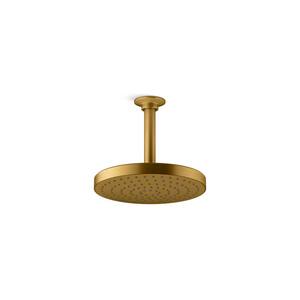 Awaken 1-Spray Patterns 2.5 GPM 7.875 in. Ceiling Mount Fixed Shower Head in Vibrant Brushed Moderne Brass