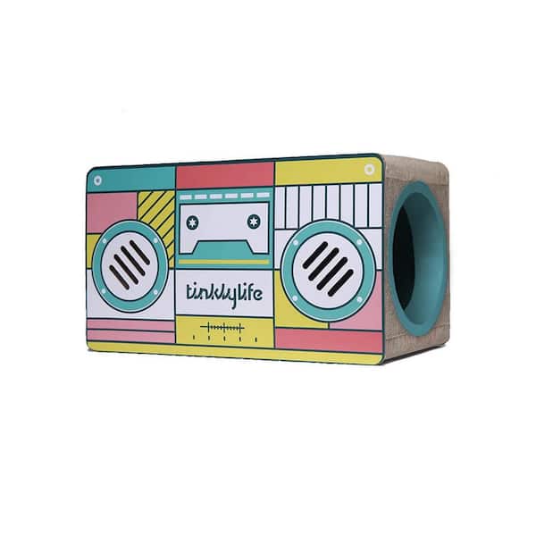 Foobrues Cat Condo Scratcher Post Cardboard, Rectangle Shape Stereo Pattern Cat Scratching House Bed