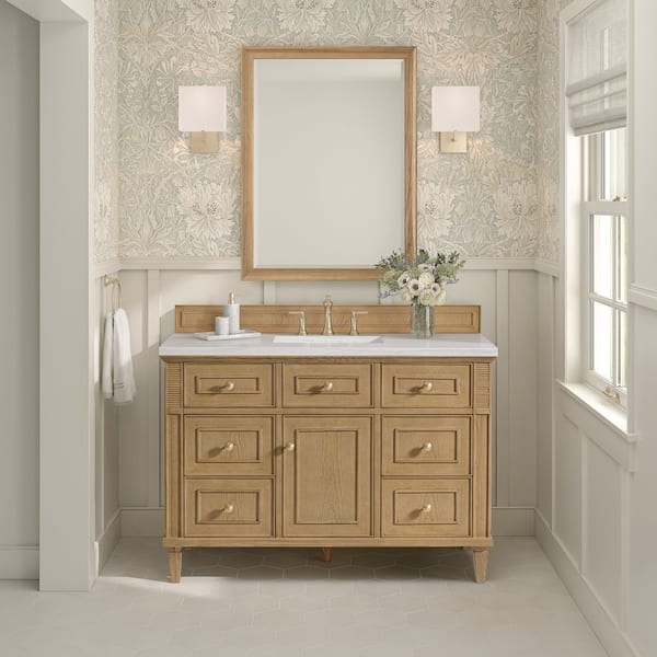 James Martin Vanities Lorelai 47.88 in. W x 23.5 in. D x 32.88 in. H Single Bath Vanity Cabinet Without Top in Light Natural Oak