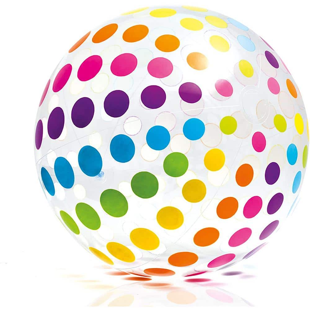 Intex Jumbo Inflatable Glossy Big Polka-Dot Colorful Giant Beach Ball (24-Pack), Multicolor -  24 x 59065EP