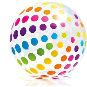 Jumbo Inflatable Glossy Big Polka-Dot Colorful Giant Beach Ball (24-Pack)