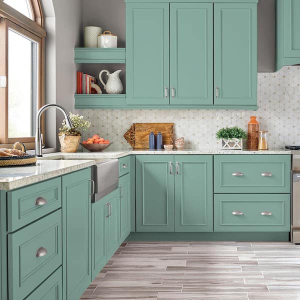 1 qt. #PPU12-07 Spring Stream Satin Enamel Interior/Exterior Cabinet, Door & Trim Paint