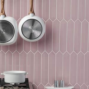 Axis Pink 3D 2.6 in. x 13 in. Polished Picket Ceramic Wall Tile (9.04 sq. ft./case)