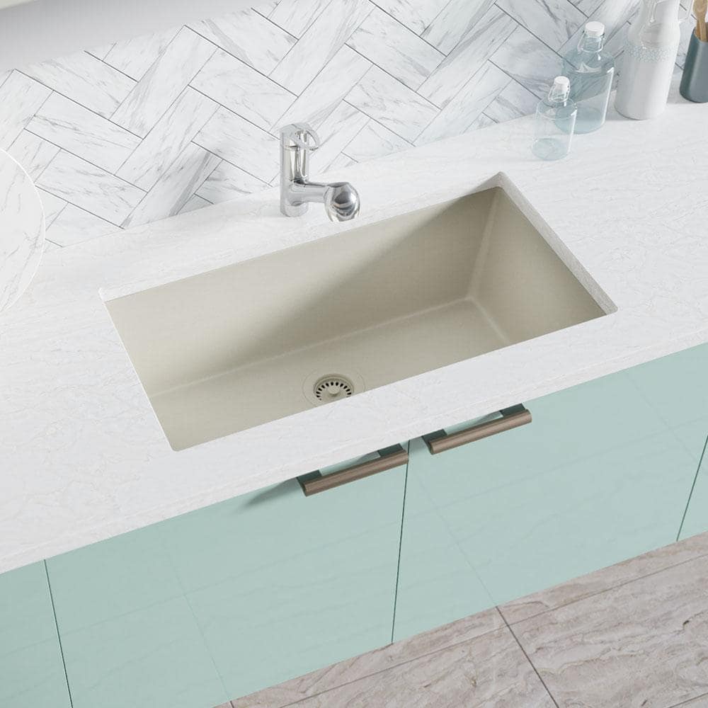 Rene Concrete Granite Quartz 33 In, Kitchen Sink Vanity