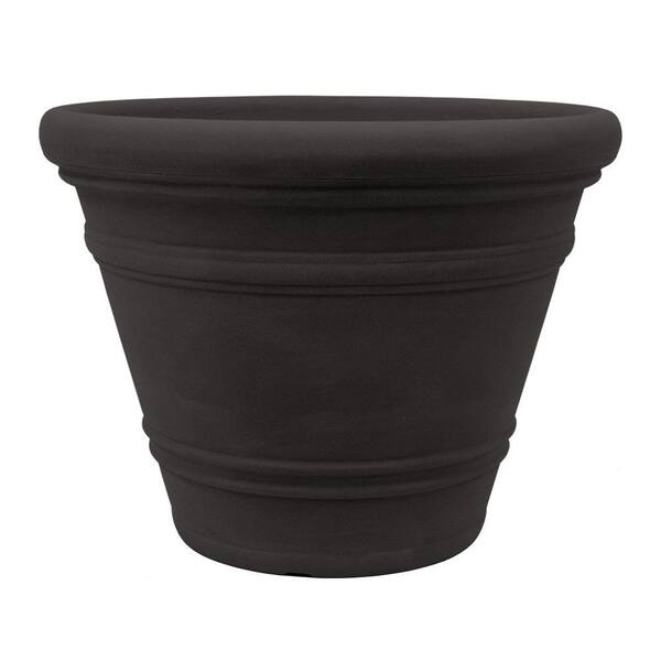 Planters Online 24 in. Dia Weathered Iron Resin Pienza Planter