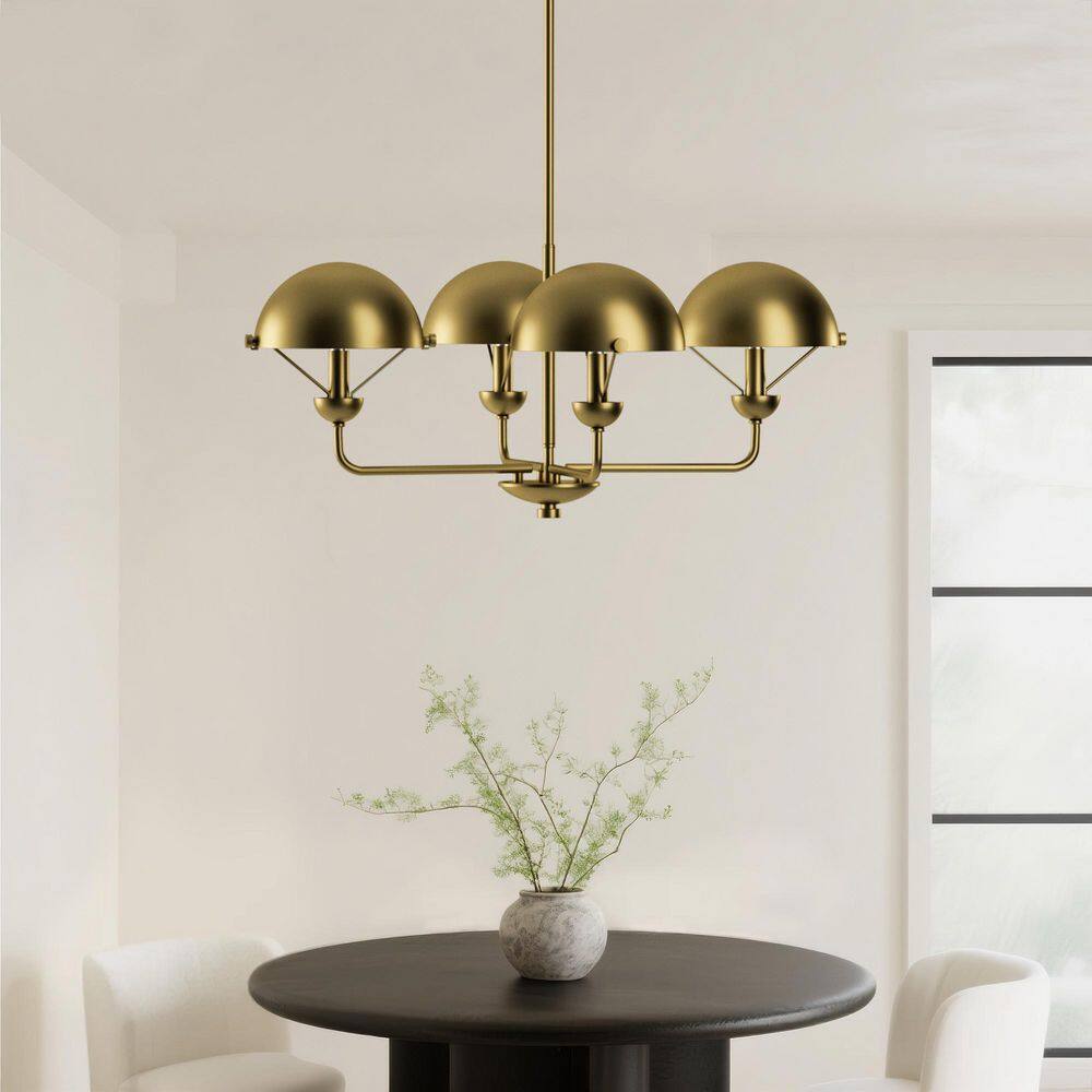 4-Light 27.8 in. Bronze Modern Metal Candle Dimmable Chandeliers Living Bedroom Lighting With Metal Shade price history on PriceWatchPro