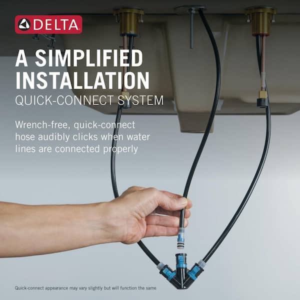 Delta - Faryn 8 in. Widespread Double Handle Bathroom Faucet in Matte Black