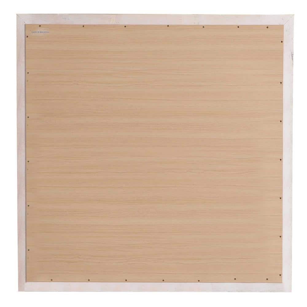 Classic White Square Wood Framed Dresser Mirror