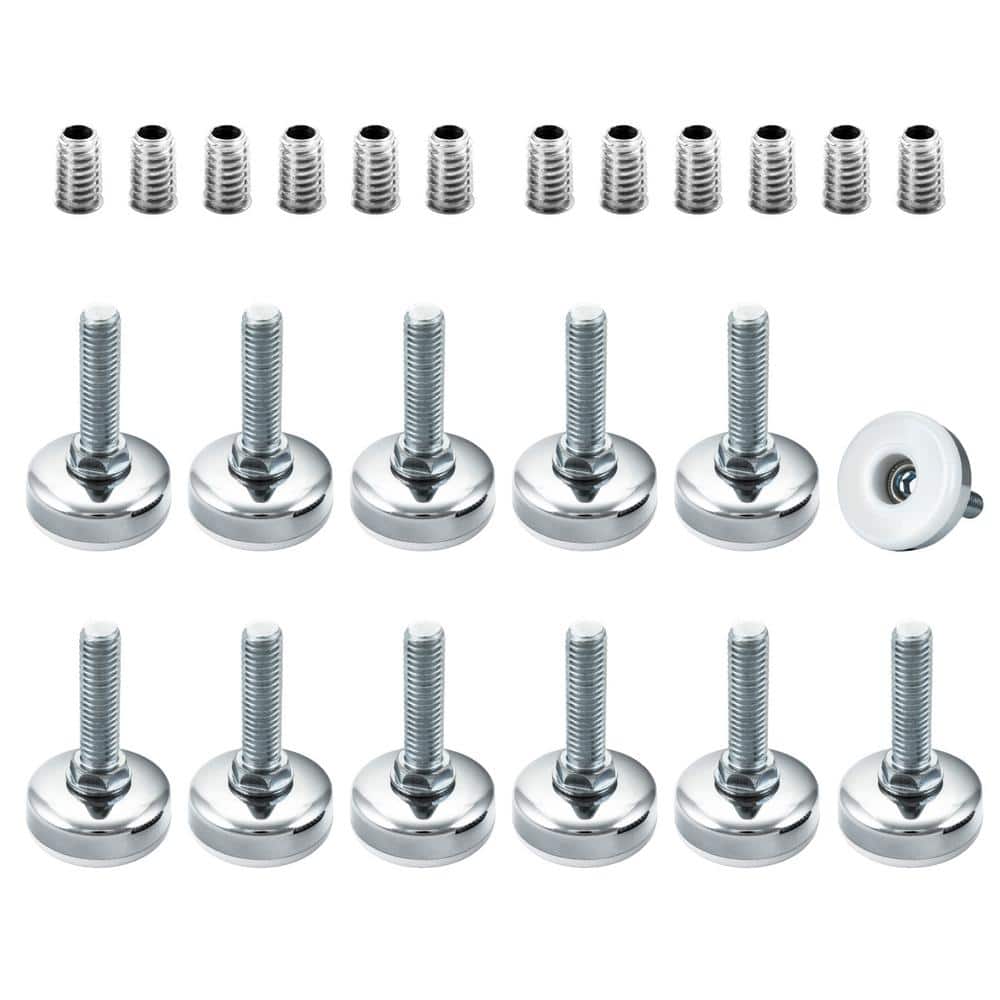 3/8-16 in. Heavy Duty Adjustable Furniture Leveling Feet with Threaded Inserts (12-Pack) price history on PriceWatchPro