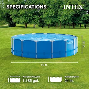 10 ft. Round x 30 in. Deep Metal Frame Soft Sided Above Ground Pool with 330 GPH Filter Pump