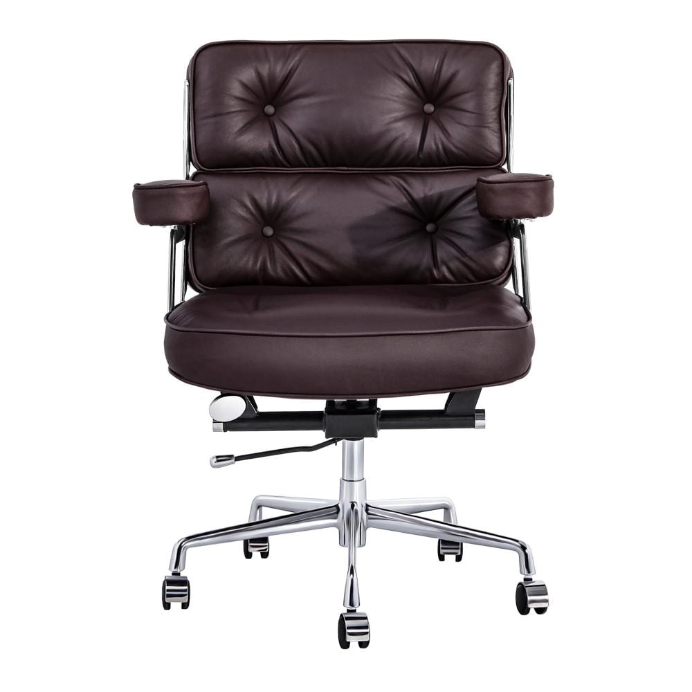 Modern Rotary Lift Adjustable Office Chair Genuine Leather