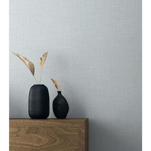 60.75 sq. ft. Icicle Myrna Linen Embossed Vinyl Unpasted Wallpaper Roll