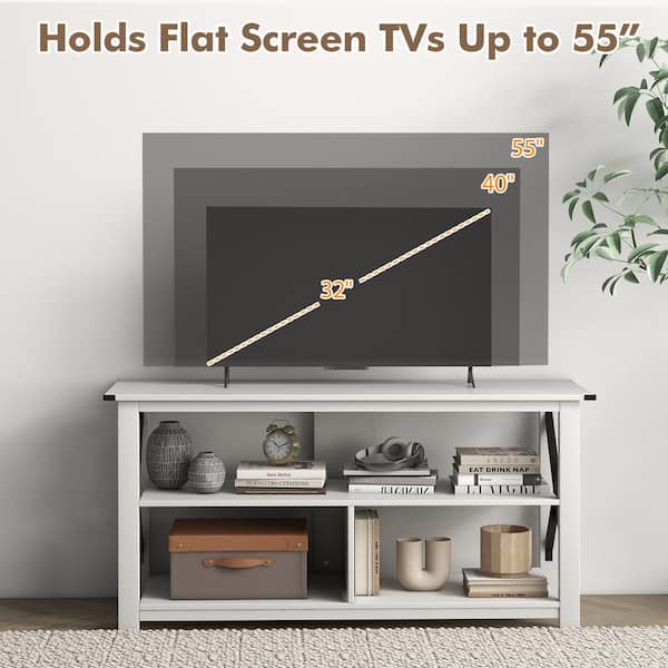 NEW 3-Tier Modern authentic White TV Stand