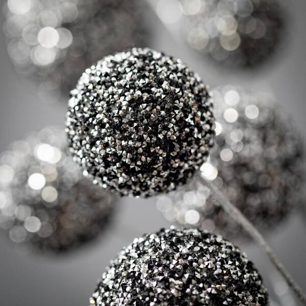 Christmas Picks and Sprays 8 Packs - Champagne Artificial Glittered Berries  Stem
