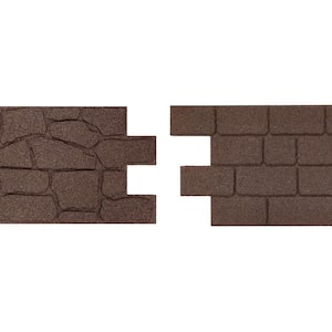 24 in. x 12 in. x 5/8 in. Brown Interlocking Dual-Sided Rubber Paver (9-Pack)