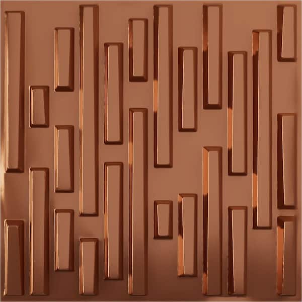 Ekena Millwork 19-5/8-in W x 19-5/8-in H Staggered Brick EnduraWall Decorative 3D Wall Panel Copper