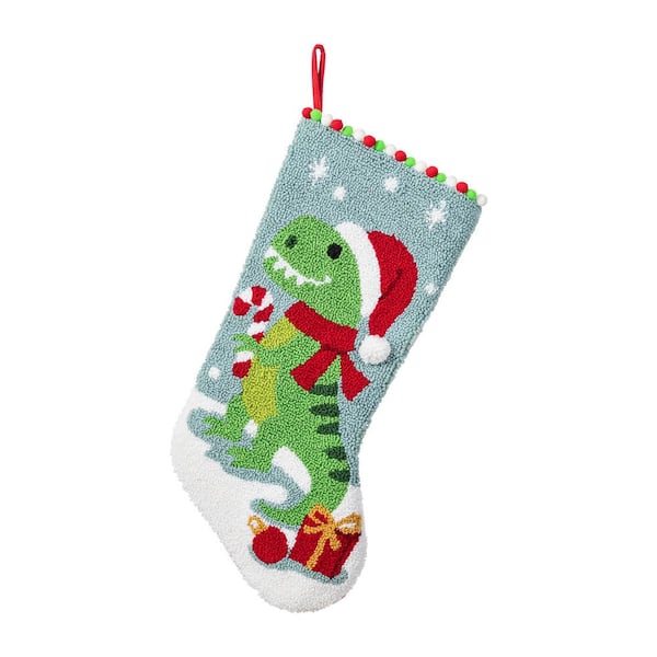 21 in. Hooked Dinosaur Stocking