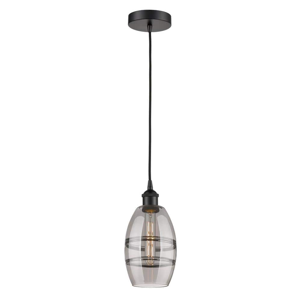 Vaz 100-Watt 1-Light Matte Black Standard Mini Pendant Light with Painted Glass Shade, No Bulbs Included price history on PriceWatchPro
