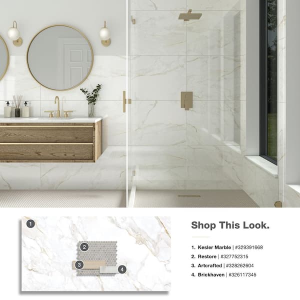 Daltile Kesler Marble Avorio 24 in. x 48 in. Polished