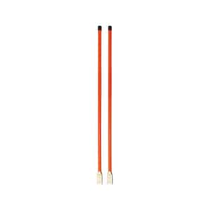 3/4 x 36 Inch Fluorescent Orange Bolt-On Bumper Marker Sight Rods with Hardware
