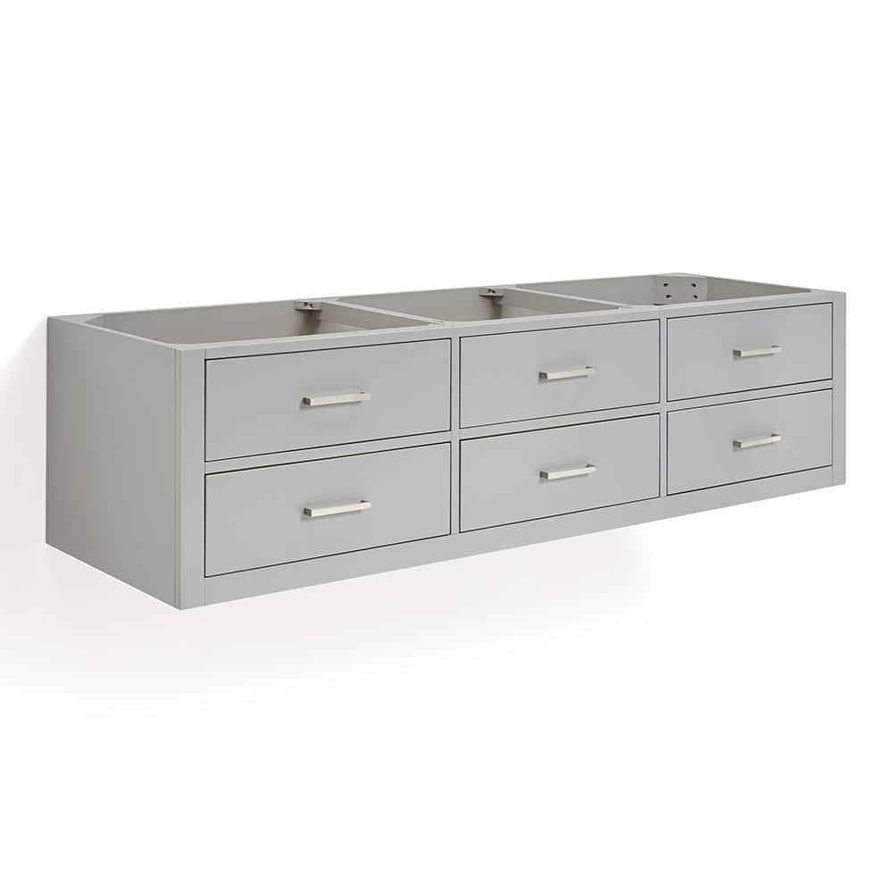 Hutton 72 in. W x 22 in. D x 18 in. H Bath Vanity Cabinet without Top in Grey -  ARIEL, W072D-BC-GRY