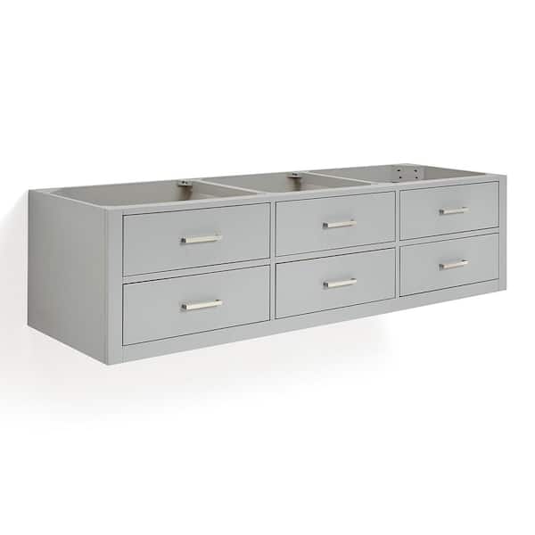 ARIEL Hutton 72 in. W x 22 in. D x 18 in. H Bath Vanity Cabinet without Top in Grey