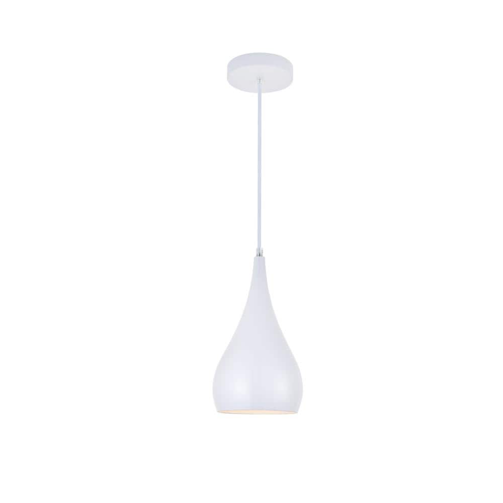 Timeless Home 6 in. 1-Light White Pendant Light, Bulbs Not Included