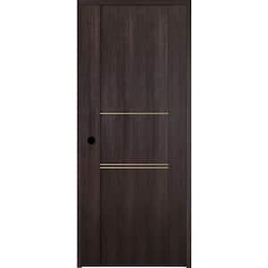 Vona 01 3H Gold 24 in. x80 in. Right-Handed Solid Core Composite Veralinga Oak DIY-Friendly Single Prehung Interior Door