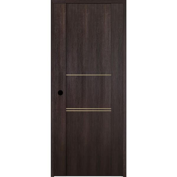 Belldinni Vona 01 3H Gold 30in. x 80 in. Right-Handed Solid Core Composite Veralinga Oak DIY-Friendly Single Prehung Interior Door