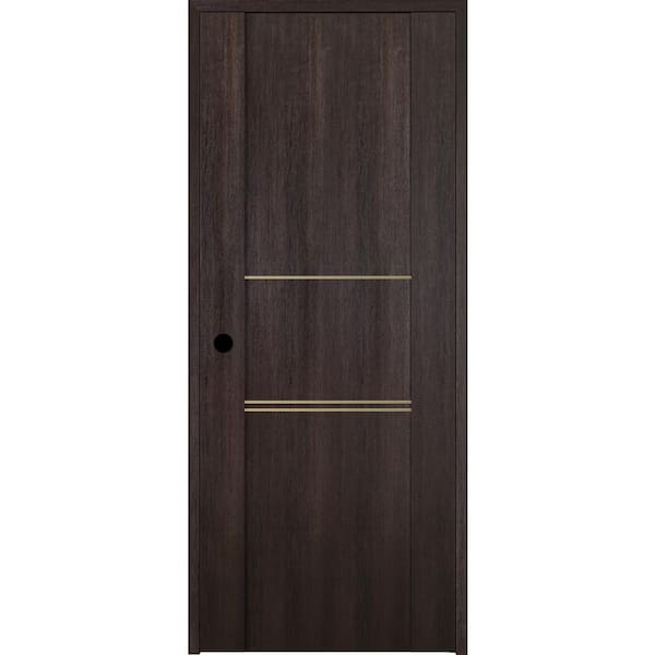 Belldinni Vona 01 3H Gold 18in. x 80 in. Right-Handed Solid Core Composite Veralinga Oak DIY-Friendly Single Prehung Interior Door