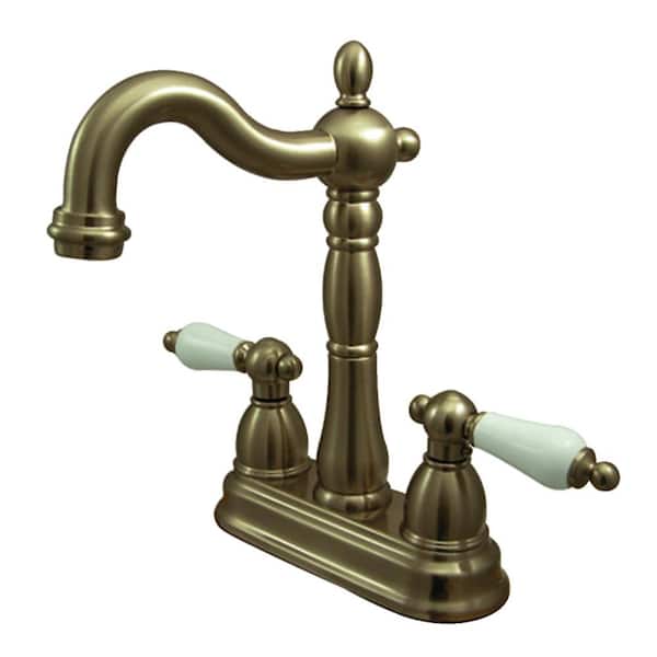 Kingston Brass Traditional 2-Handle Bar Faucet in Antique Brass