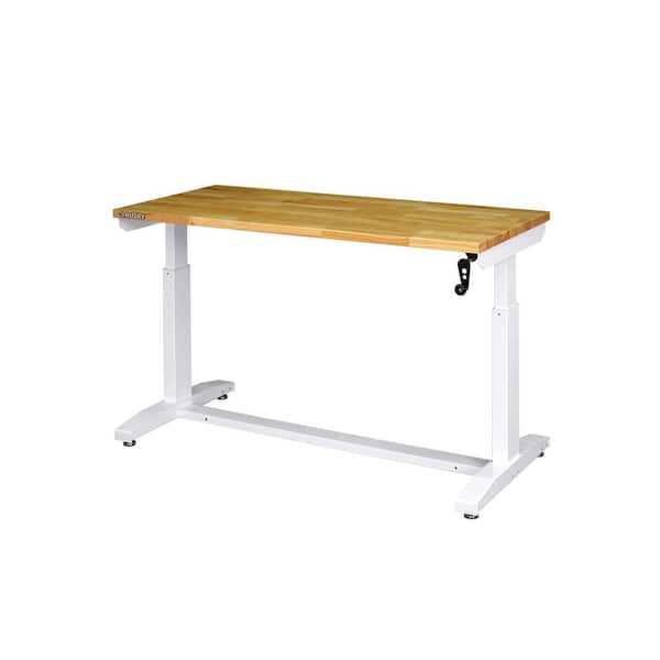 Husky 52 in. Adjustable Height Work Table in White HOLT52XDBJ2 