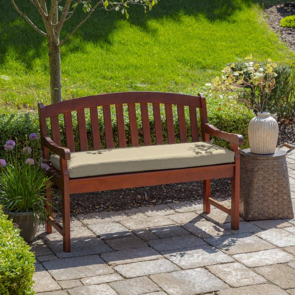 EverLuxe Tan Outdoor Bench Cushion 46" Weather-Resistant Polyester